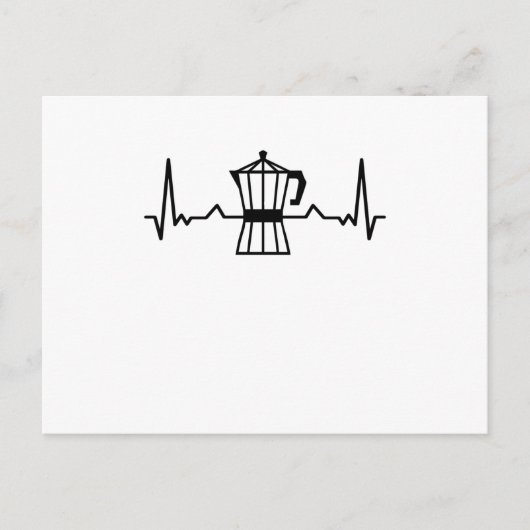Coffee Heartbeat Coffein Geschenke Postkarte (Vorderseite)