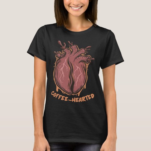 Coffee Hearted Heart Anatomy Caffeine Coffee Lover T-Shirt (Vorderseite)