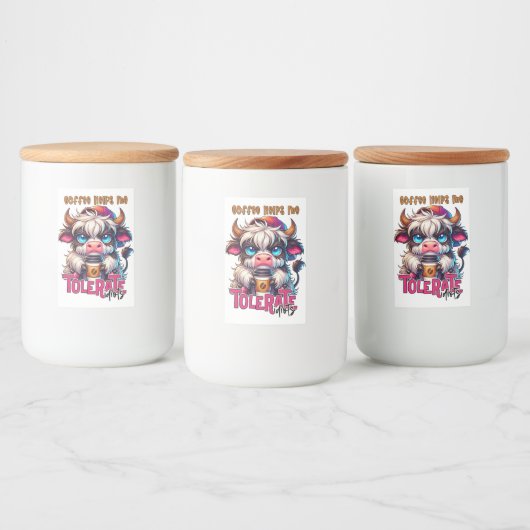 Coffee Helps Me Tolerate Idiots  Lebensmitteletikett (Flaschen)