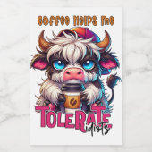 Coffee Helps Me Tolerate Idiots  Lebensmitteletikett (Einzelnes Label)