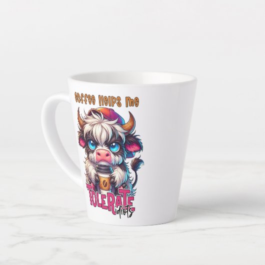 Coffee Helps Me Tolerate Idiots  Milchtasse (Linke Ecke)