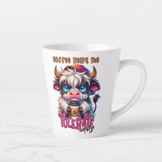 Coffee Helps Me Tolerate Idiots Milchtasse (Rechts)