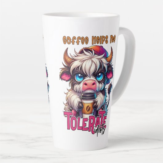 Coffee Helps Me Tolerate Idiots Milchtasse (Rechte Ecke)