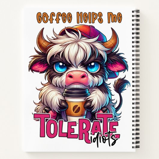 Coffee Helps Me Tolerate Idiots Notizblock (Rückseite)