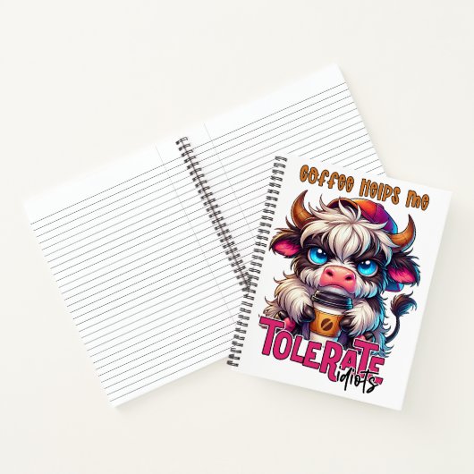 Coffee Helps Me Tolerate Idiots Notizblock (Innenseite)