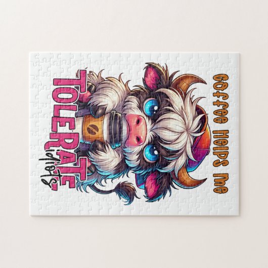 Coffee Helps Me Tolerate Idiots Puzzle (Horizontal)