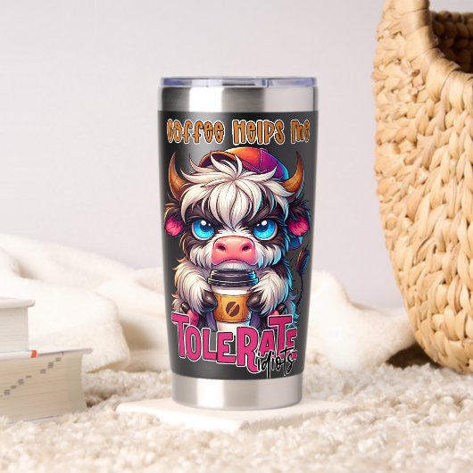 Coffee Helps Me Tolerate Idiots Thermobecher (Wohnzimmer (gedreht))