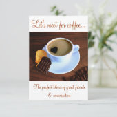 Coffee? Herzgeformter Schaumkeks Einladung (Stehend Vorderseite)