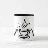 Coffee-Herzschlag-One-Line-Kunst-Tasse Tasse (Zentrum)
