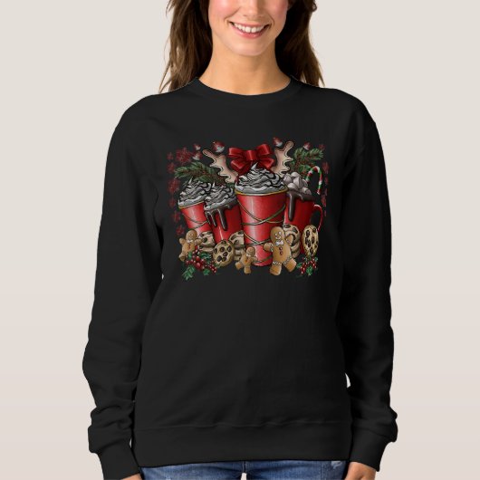 Coffee Holiday Christmas Coffee Gingerbread Cookie Sweatshirt (Vorderseite)