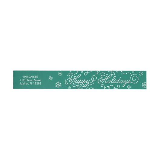 Coffee Holiday Christmas Green Address Wrap Label (Person)