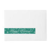 Coffee Holiday Christmas Green Address Wrap Label (Vorderseite)