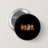 Coffee Hot Cocoa Merry Christmas Xmas Family Pajam Button (Vorne & Hinten)