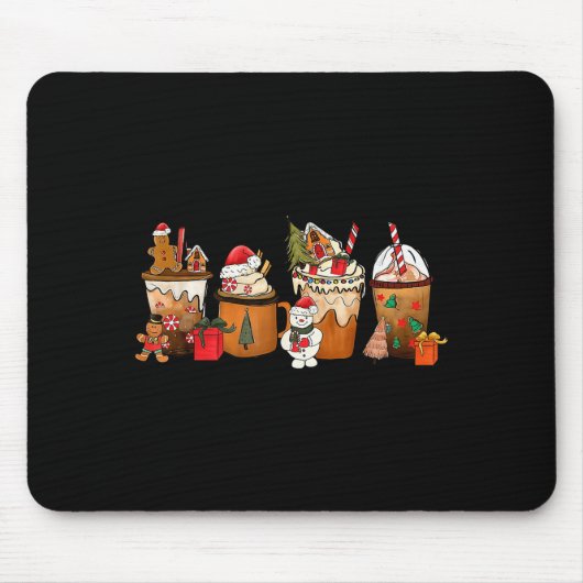 Coffee Hot Cocoa Merry Christmas Xmas Family Pajam Mousepad (Vorne)