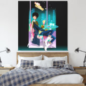 Coffee House Girl Wrapped Canvas Leinwanddruck (Insitu (Schlafzimmer))