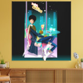 Coffee House Girl Wrapped Canvas Leinwanddruck (Insitu (Wohnzimmer))