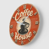 Coffee House Große Wanduhr (Winkel)