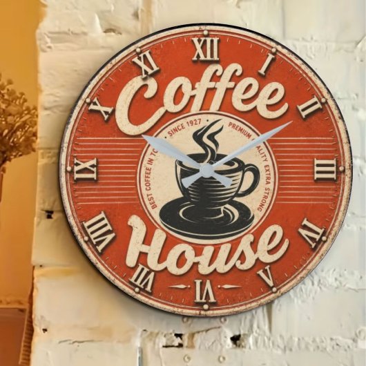 Coffee House Große Wanduhr
