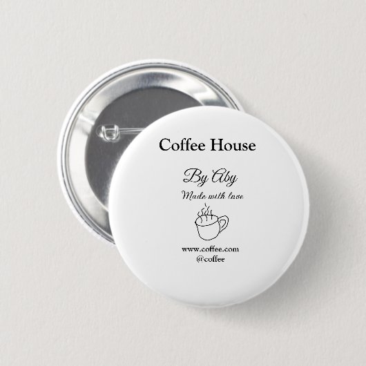 Coffee house made with love add text website socia button (Vorne & Hinten)