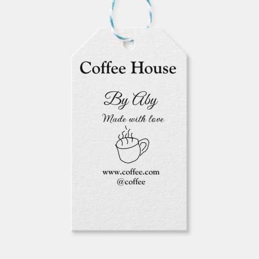 Coffee house made with love add text website socia geschenkanhänger (Vorderseite)