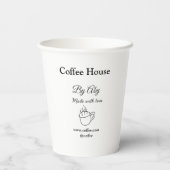 Coffee house made with love add text website socia pappbecher (Rückseite)