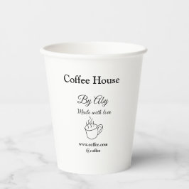 Coffee house made with love add text website socia pappbecher