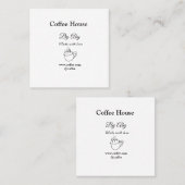 Coffee house made with love add text website socia quadratische visitenkarte (Vorne/Hinten)
