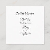 Coffee house made with love add text website socia quadratische visitenkarte (Rückseite)