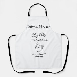 Coffee house made with love add text website socia schürze