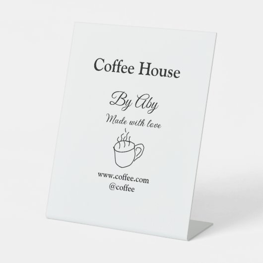 Coffee house made with love add text website socia sockelschild (Vorderseite)