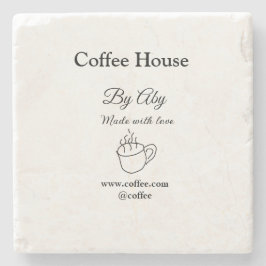 Coffee house made with love add text website socia steinuntersetzer