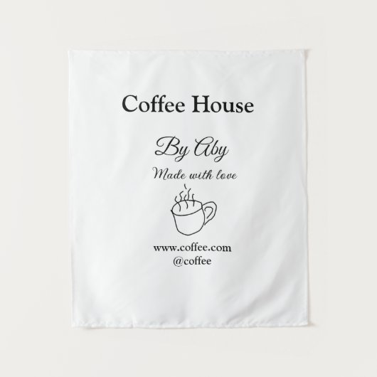Coffee house made with love add text website socia wandteppich (Vorderseite)