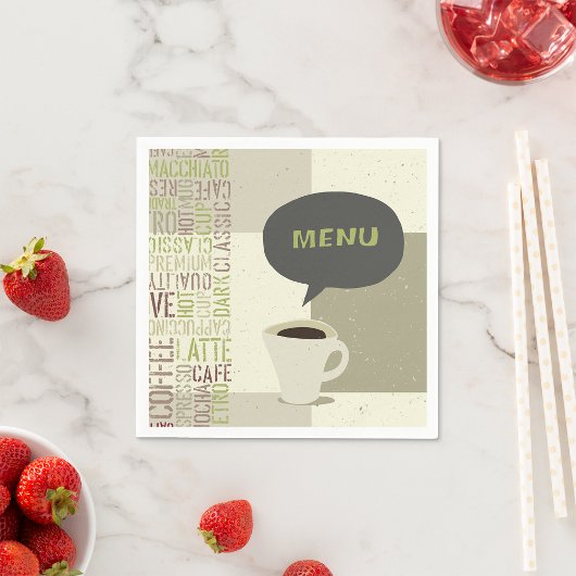 Coffee House Menu Paper Napkins Serviette
