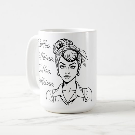 Coffee Humor | Coffee, Caffeine, Repeat Kaffeetasse (Vorderseite Links)