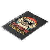 Coffee Hunde und Chill Retro Pug Notizblock (Linke Seite)