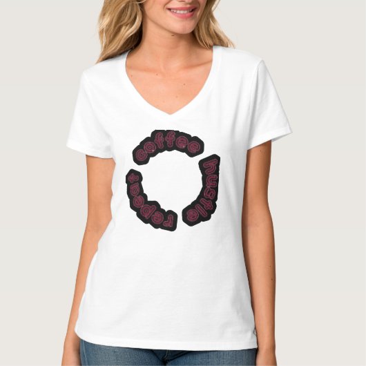 Coffee Hustle Repeat-Motivierend Typografie T-Shirt (Vorderseite)