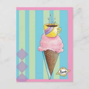Coffee + Ice Cream = Love A Dreamy Dessert Postkarte