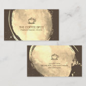 Coffee Icon Watercolor Gold Brushed Visitenkarte (Vorne/Hinten)