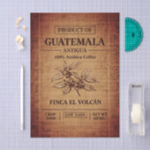 Coffee Info Text On Burlap Sack Bag FD5 Decoupage Seidenpapier (Handwerk)