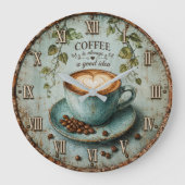 Coffee Is Always a Good Idea Große Wanduhr (Vorderseite)