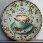 Coffee Is Always a Good Idea Große Wanduhr