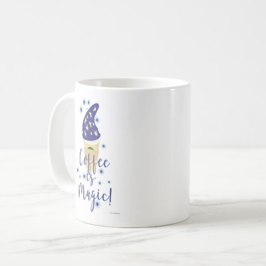 Coffee Is Magic Mocha Wizard Cartoon Slogan Mug Kaffeetasse (Vorderseite Links)
