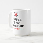 Coffee Is My Power-Up – Retro Gamer Coffee Mug Kaffeetasse (Vorderseite Links)