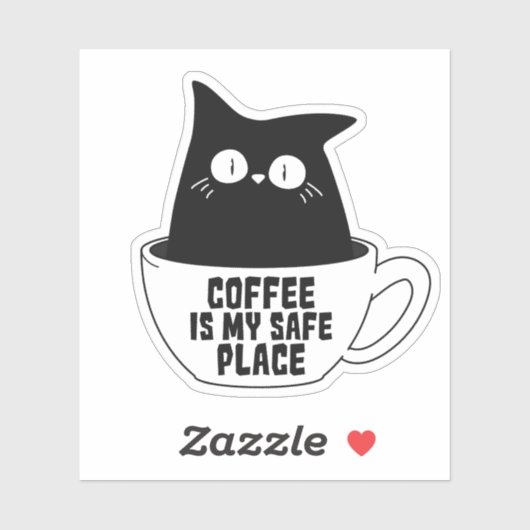 Coffee Is My Safe Place Aufkleber (Blatt)