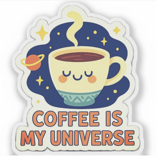 Coffee Is My Universe – Funny Cosmic Coffee Lover  Aufkleber (Vorderseite)