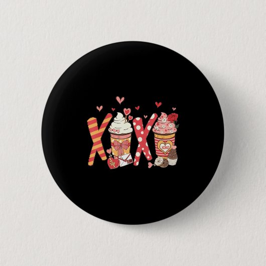 Coffee Is My Valentine Funny Teacher Coffee Lover Button (Vorderseite)