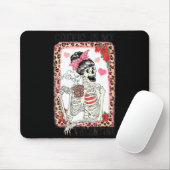 Coffee Is My Valentine Skeleton Messy Leopard Bun Mousepad (Mit Mouse)