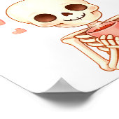 Coffee Is My Valentine Skeleton Valentines Day Cof Poster (Ecke)