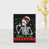 Coffee Is My Valentine Skeleton Women Christmas Fu Karte (Gelbe Blume)