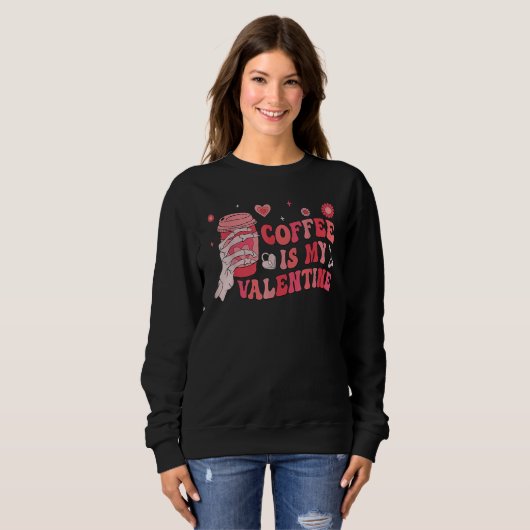 Coffee Is My Valentines Skeleton Hand Matching Cou Sweatshirt (Vorne ganz)